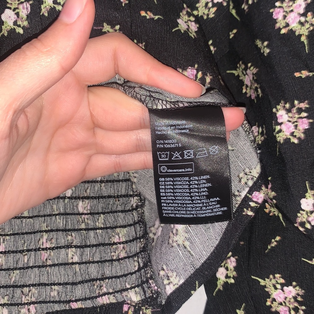 H&M | Floral Corset Top Size Large Brand New Black - Picture 6 of 8